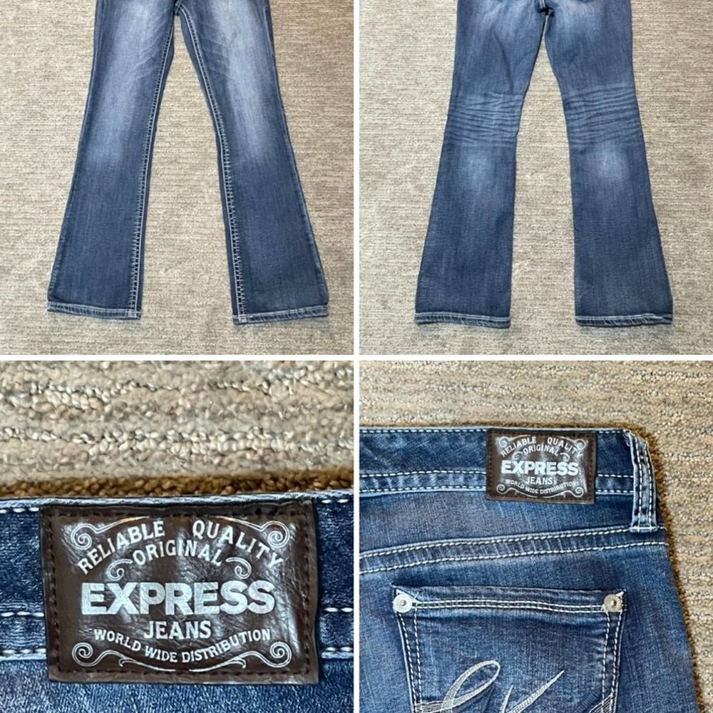 Express barley bootcut jeans womens sz 6S low rise stretch denim retro